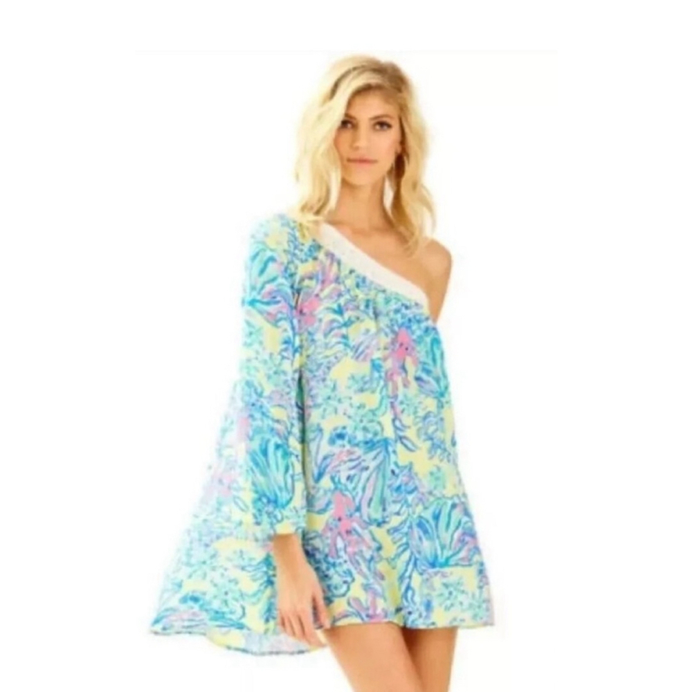 Lilly Pulitzer Women's Shealyn Cover Up Dress XS Yellow Multi